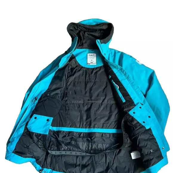Lands End Kids Front Pockets Winter Jacket Blue Hooded Rain Proof Size US M10-12 - Picture 2 of 5